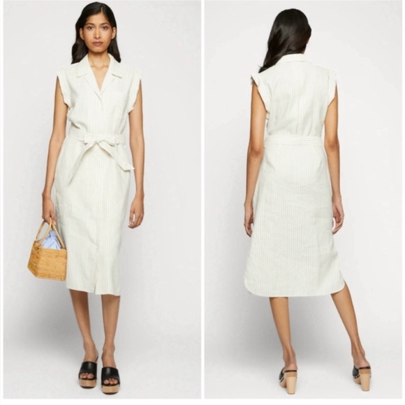 NWT Rag & Bone Linen Helena Striped
Midi Dress - Picture 1 of 11